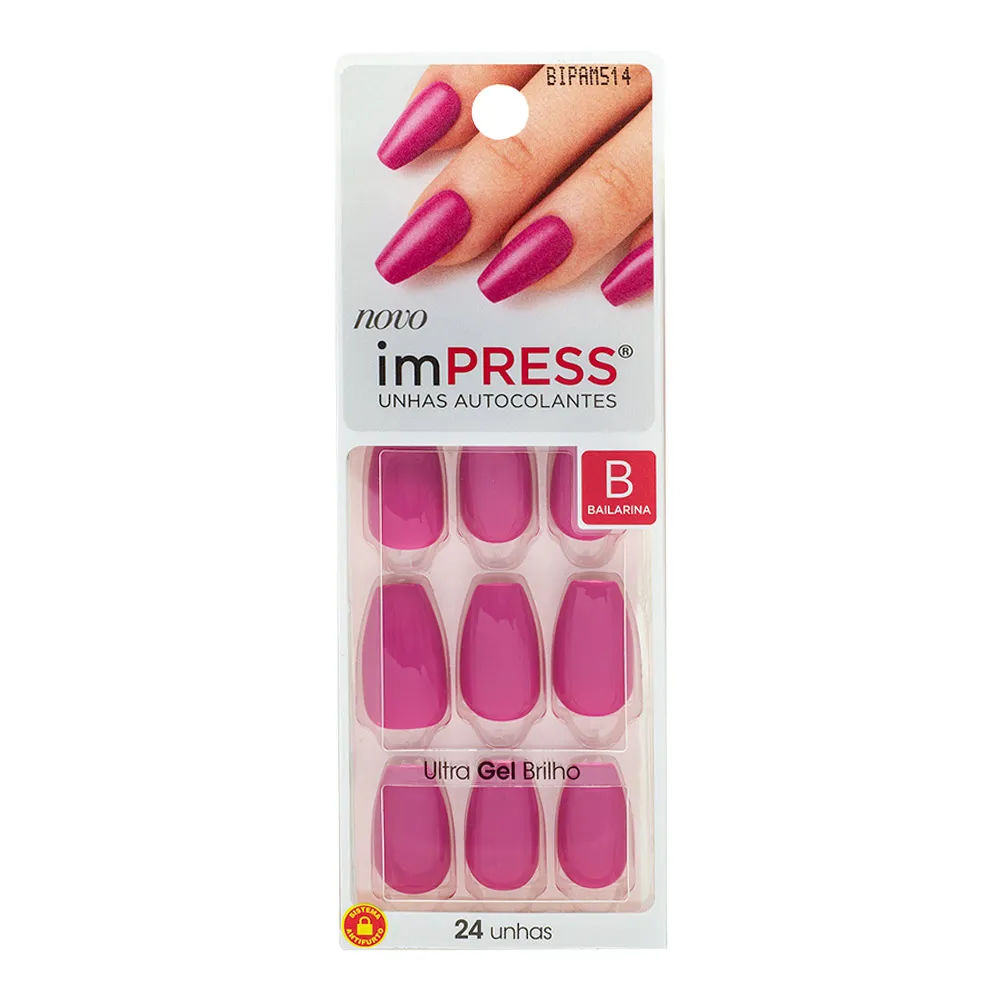 Unhas Posticas Kiss New York Impress Com 24 Amethyst Bailarina