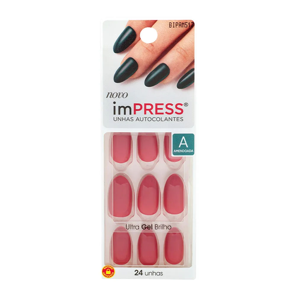 Unhas Posticas Kiss New York Impress Com 24 Rose Quartz Amendoada