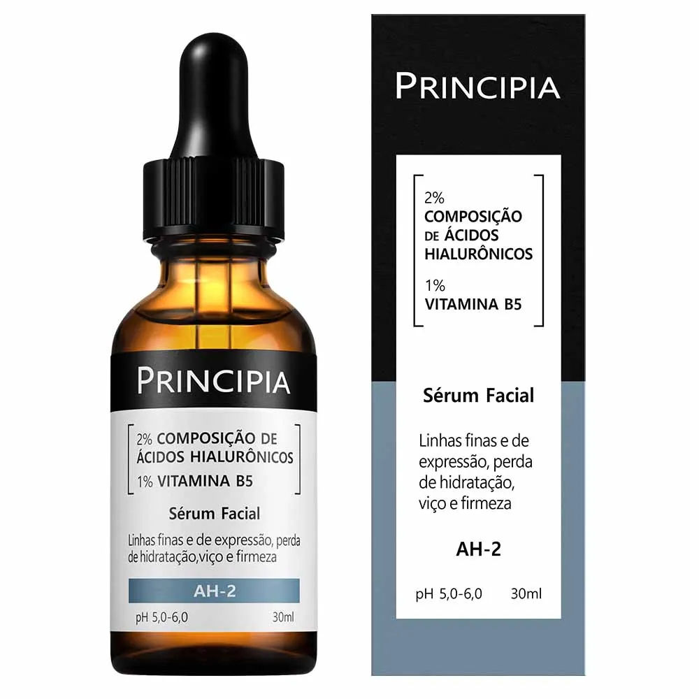 Sérum Facial Hidratante Antissinais Principia Skincare AH-2 Ácido Hialurônico + Vitamina B5 30ml