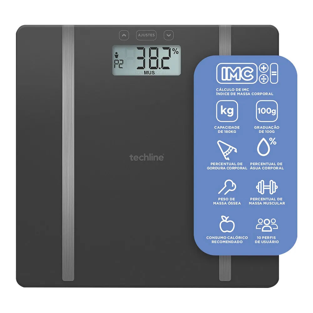Balanca Techline Digital Capidade 180kg Tec117