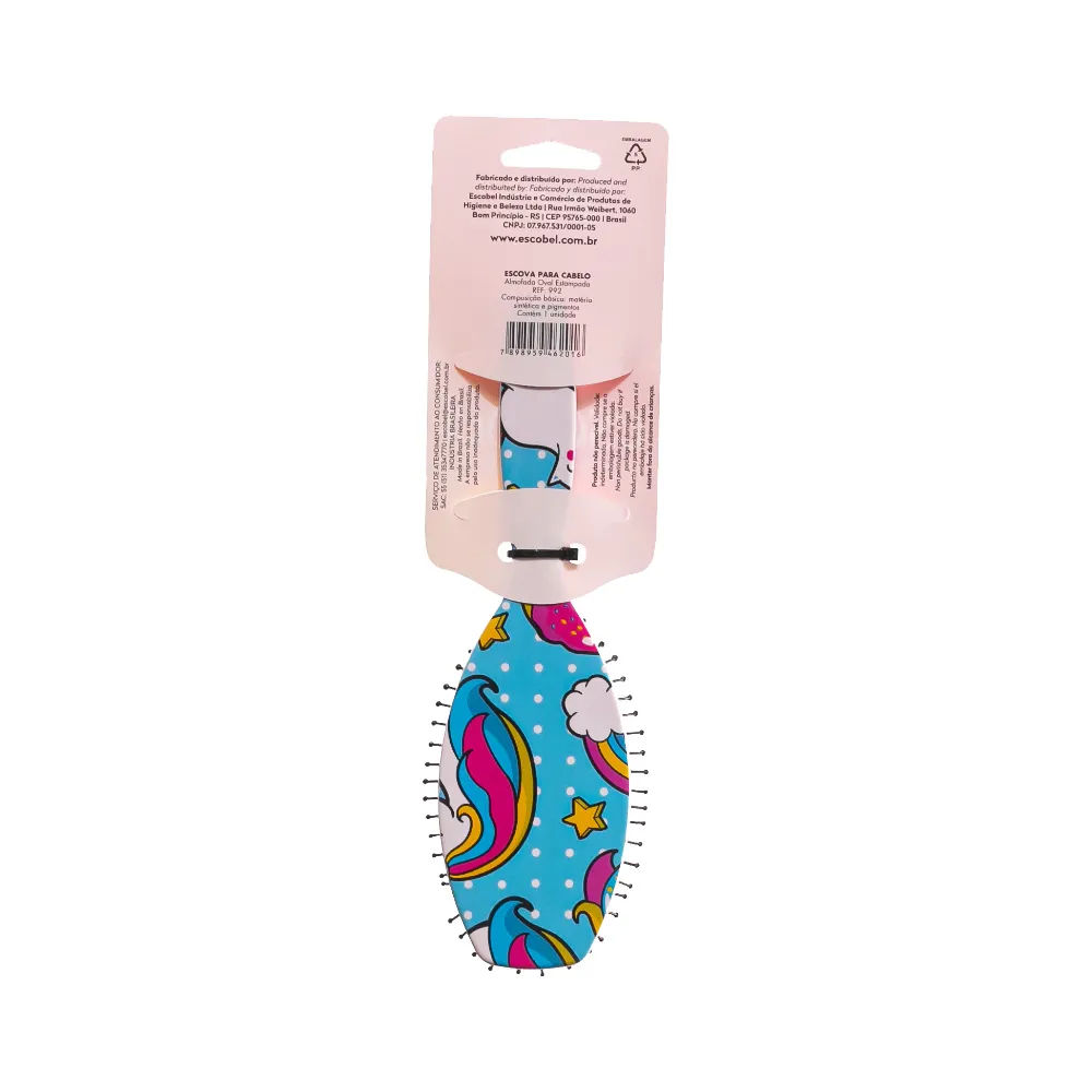 Escova De Cabelo Escobel 992 Estampada Oval