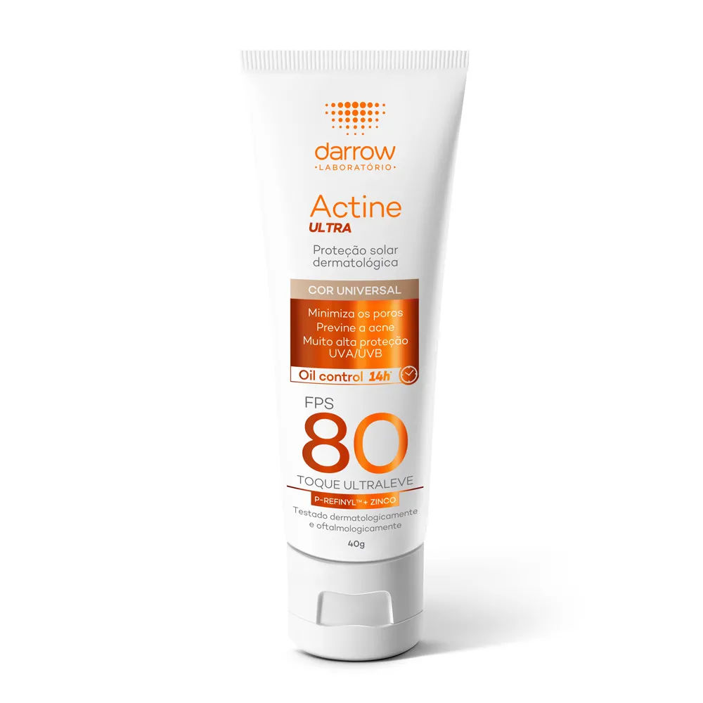 Protetor Solar Facial Dermatológico Darrow Actine Ultra Fps80 Com Cor  40g