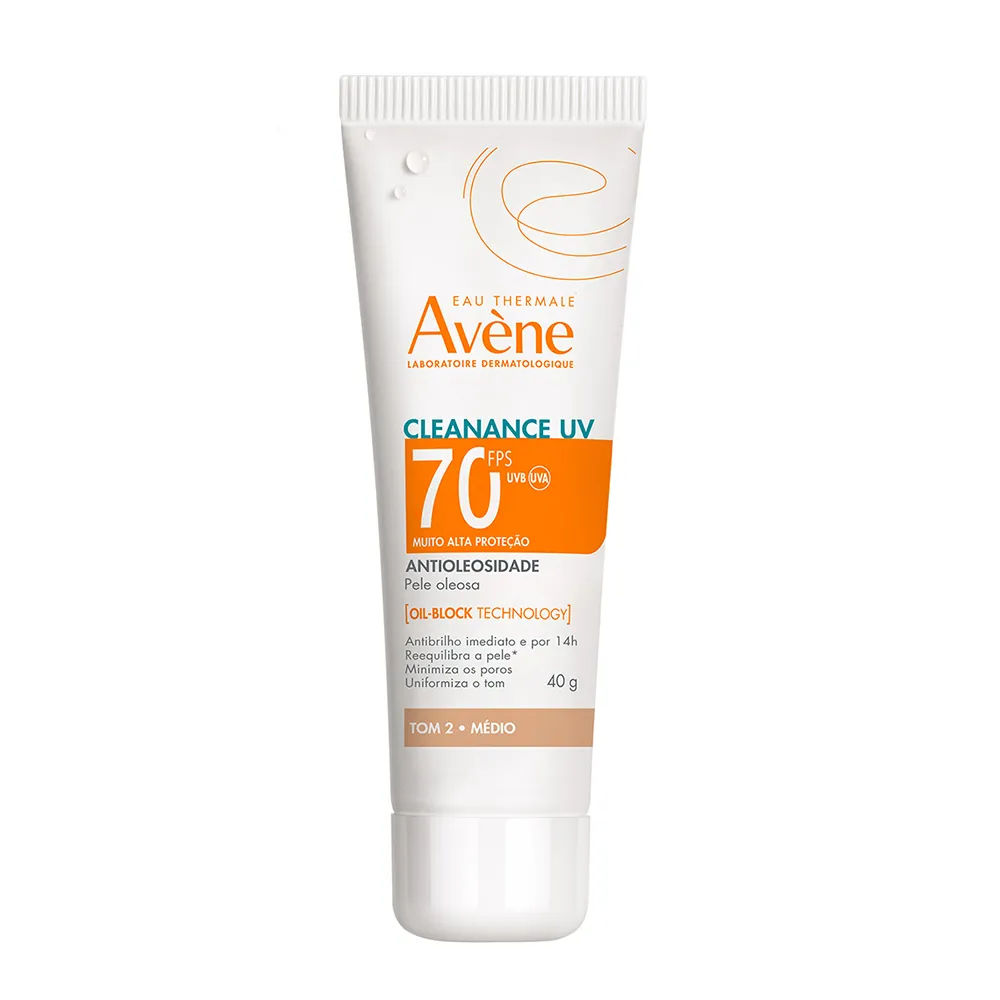Protetor Solar Facial Avène Cleanance Uv Antioleosidade Fps70 Tom 2  Médio 40g