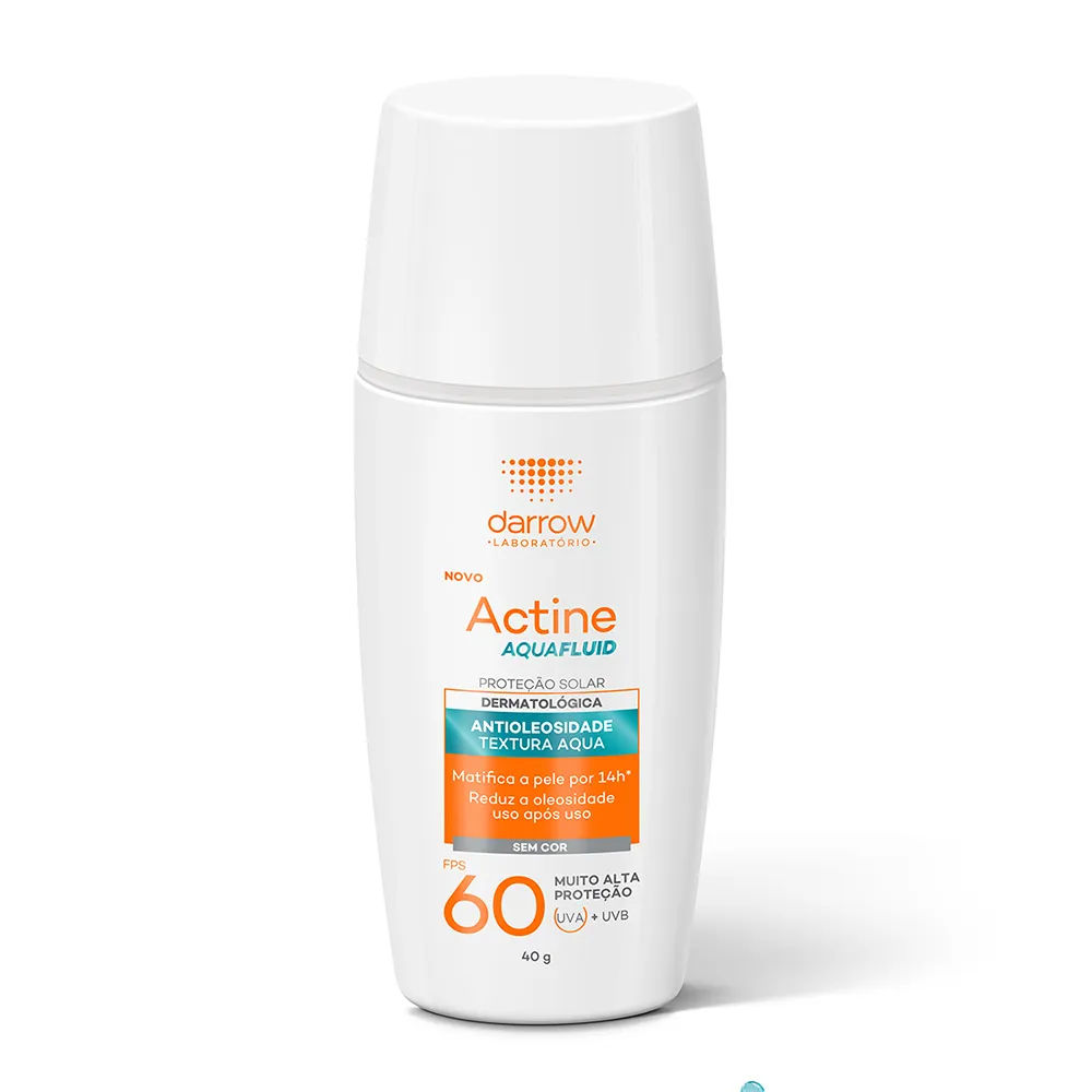 Protetor Solar Facial Dermatológico Darrow Actine Aquafluid Fps60 Sem  Cor 40g