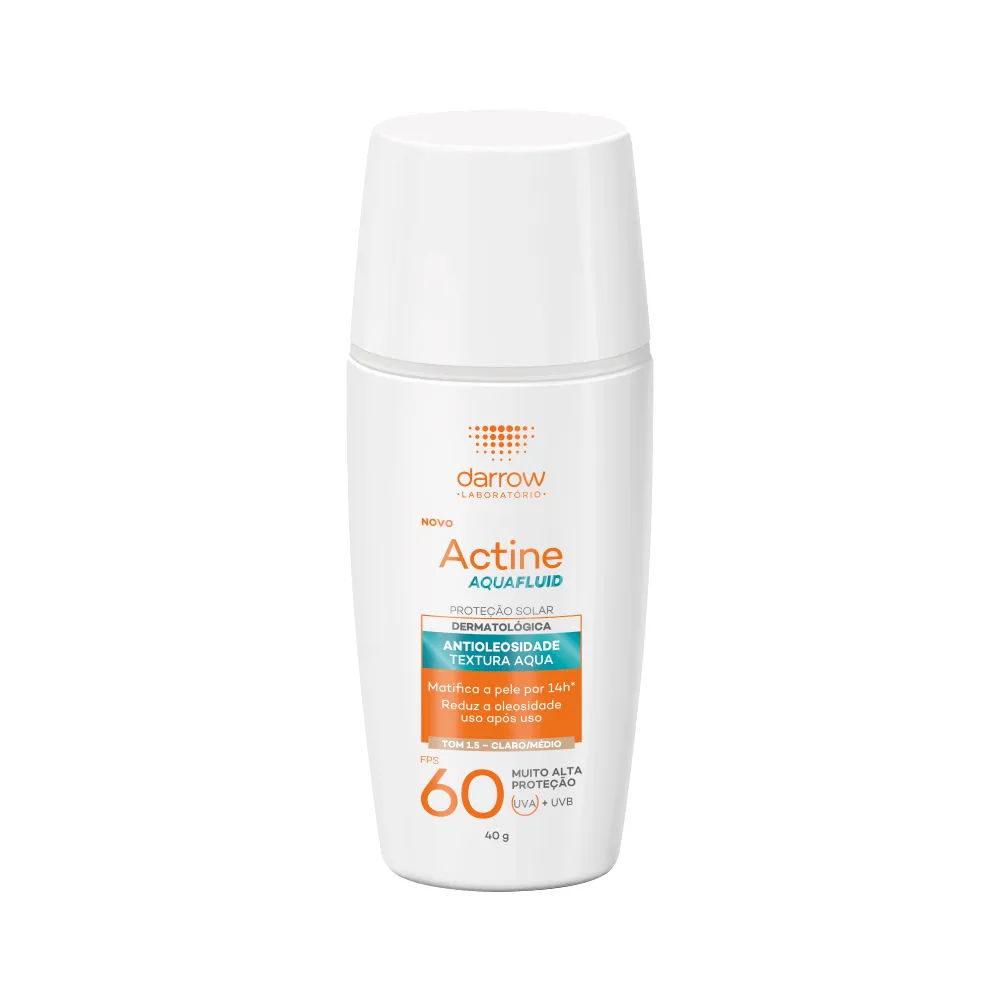 Protetor Solar Facial Dermatológico Darrow Actine Aquafluid Fps60 Tom  1.5 Claro/médio 40g