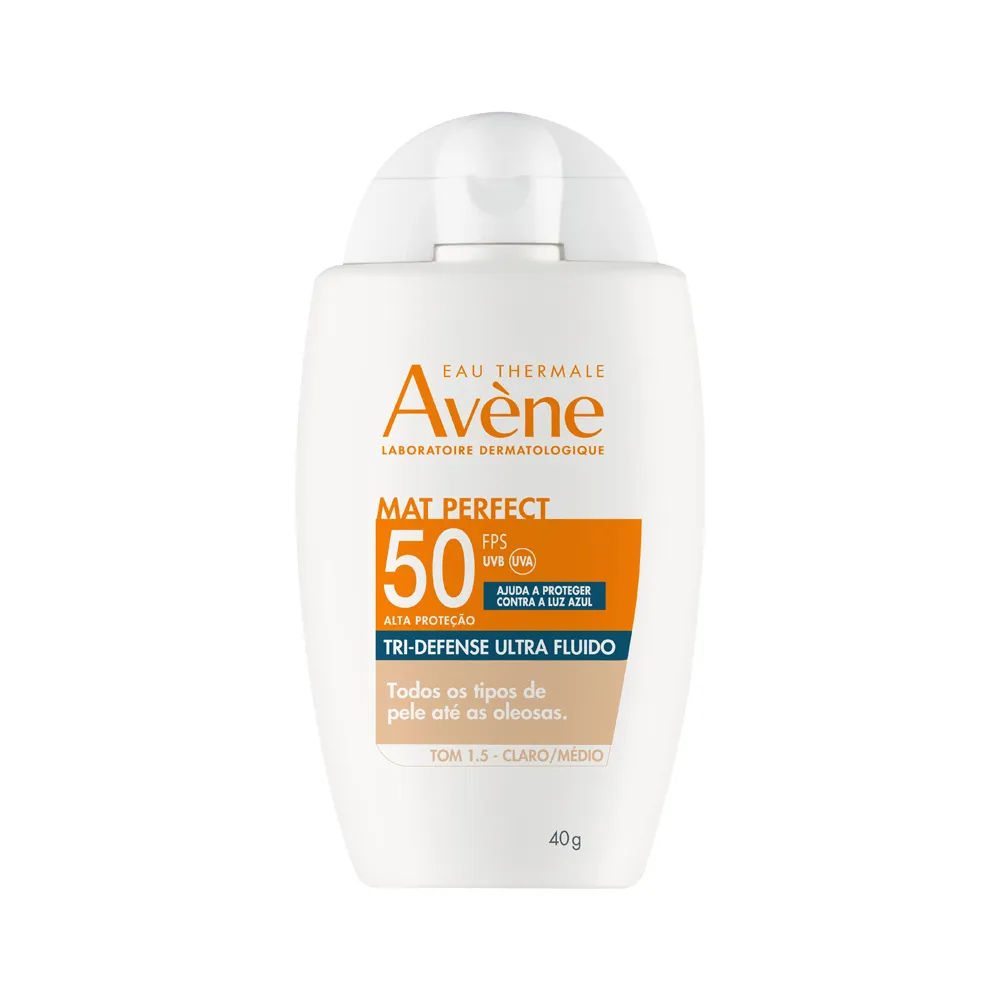 Protetor Solar Facial Avène Mat Perfect Tri-defense Ultra Fluido Fps50  Tom 1.5 Claro/médio 40g