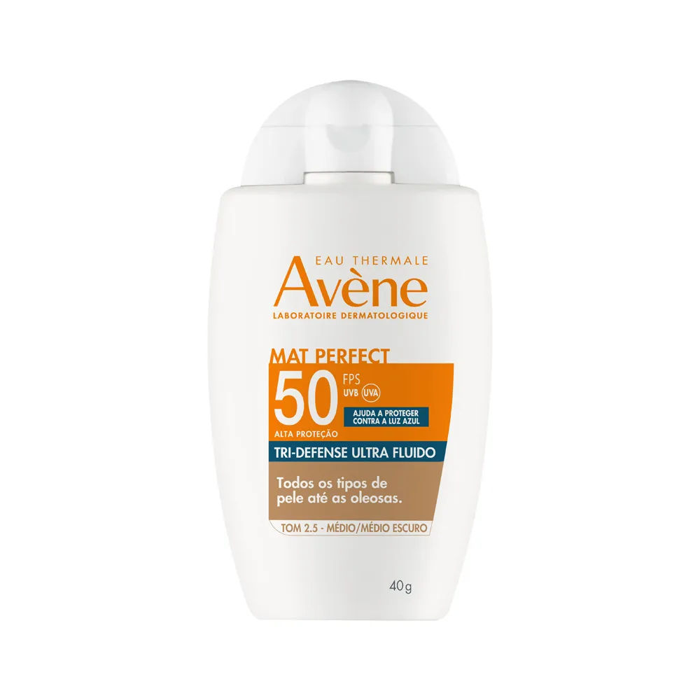 Protetor Solar Facial Avène Mat Perfect Tri-defense Ultra Fluido Fps50  Tom 2.5 Médio 40g