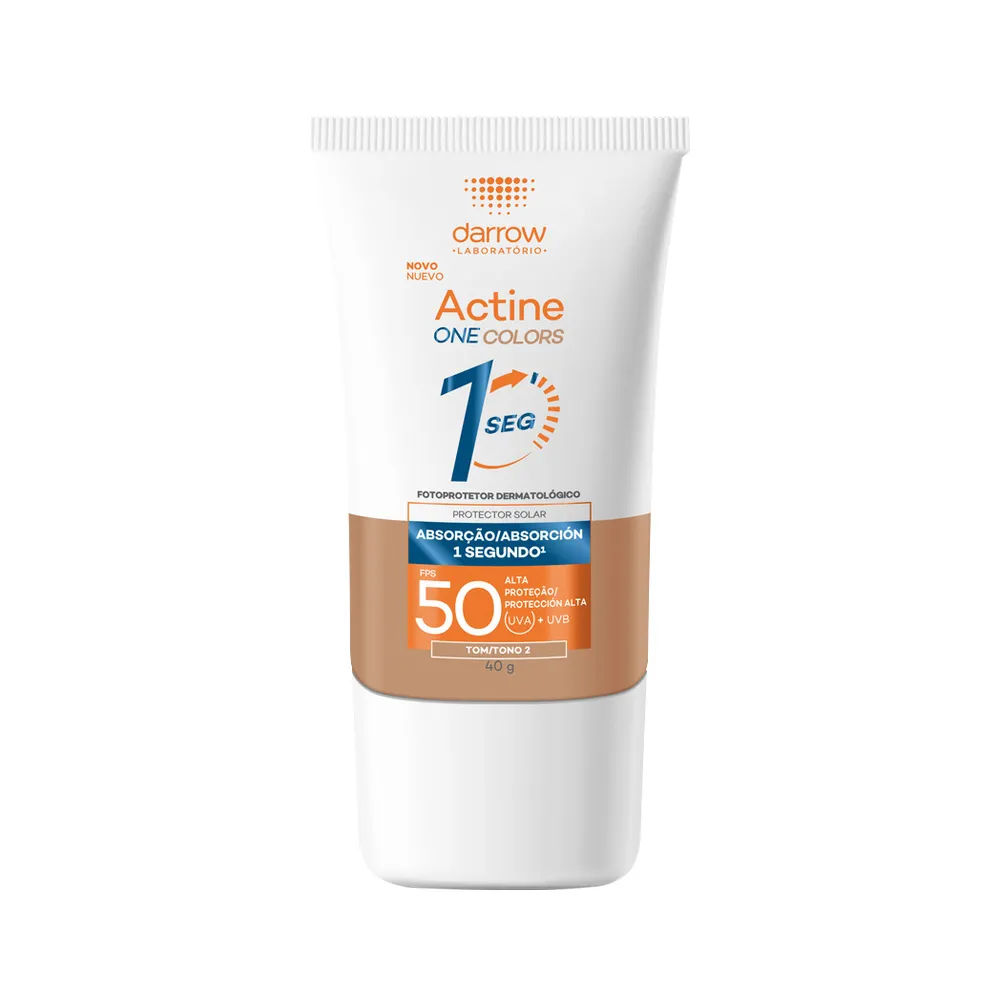 Protetor Solar Facial Dermatológico Darrow Actine One Fps50 Tom 2 Médio  40g