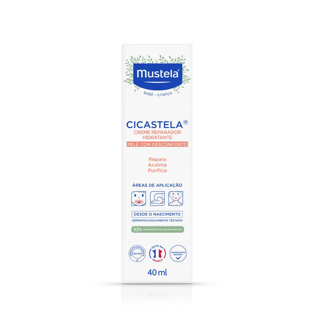Creme Reparador Hidratante Mustela Bebê Cicastela Pele Sensibilizada com 40ml