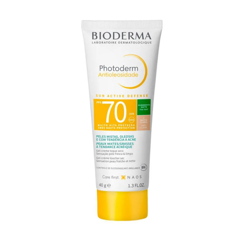 Protetor Solar Antioleosidade Bioderma Photoderm Fps 70 Cor 1.0 40g