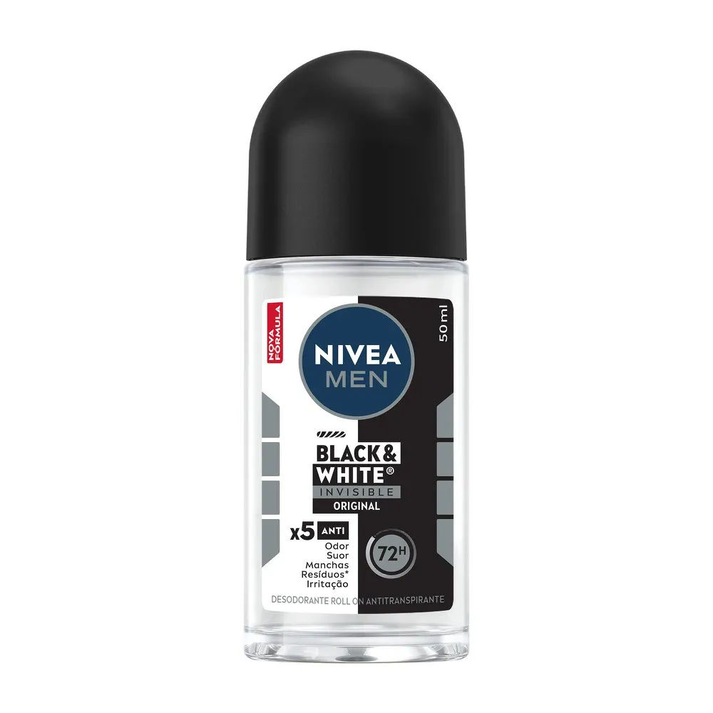 Desodorante Roll-on Nivea Men Black & White Invisible Original 50ml