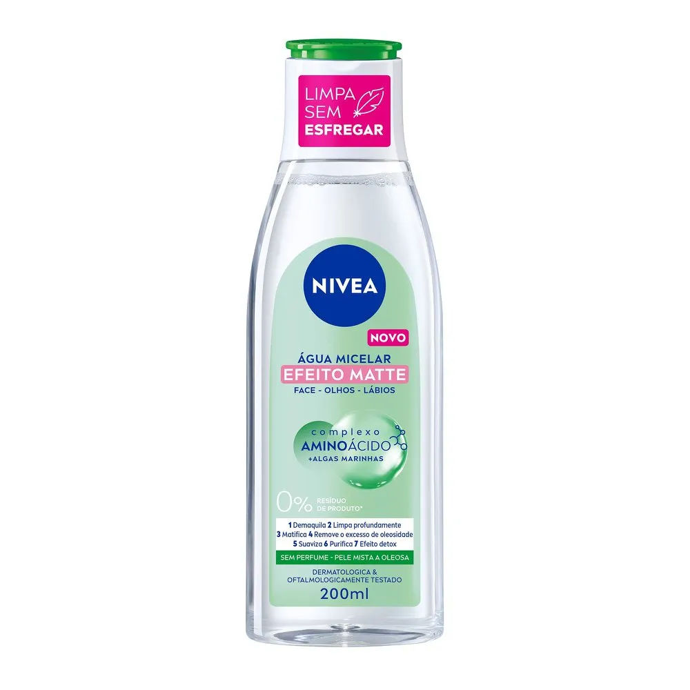Água Micelar Solução de Limpeza 7 em 1 Efeito Matte Nivea 200ml