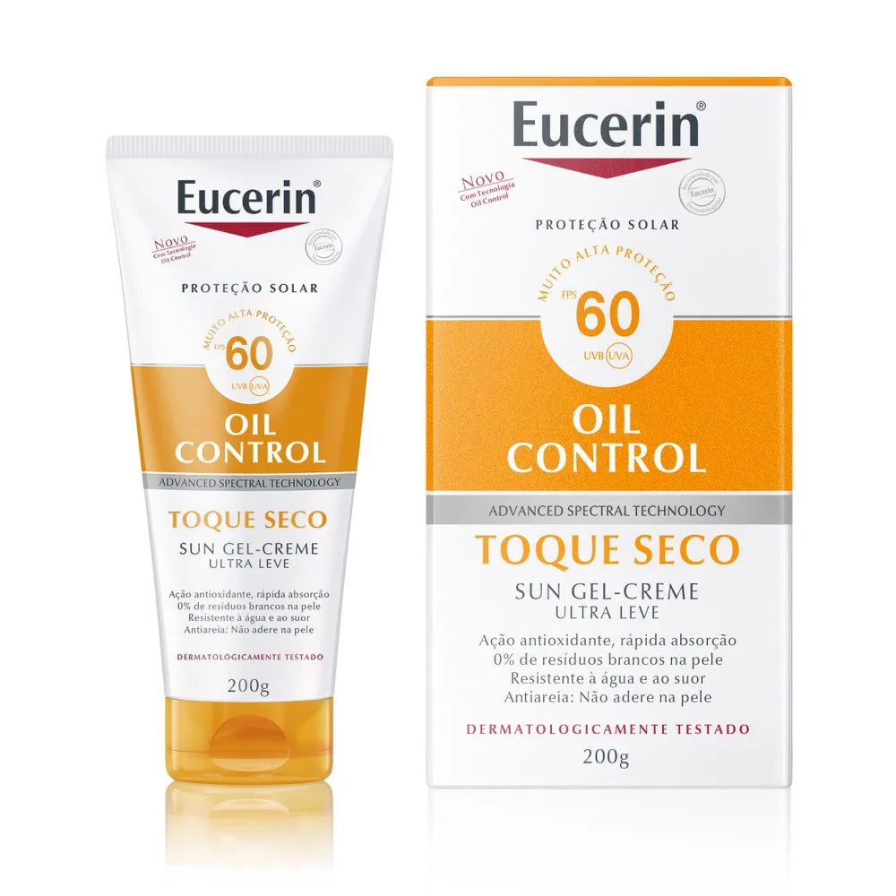 Protetor Solar Corporal Eucerin Oil Control FPS60 Toque Seco Anti-Areia 200ml