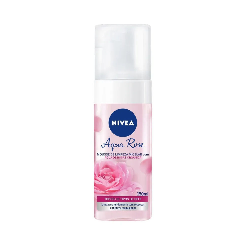 Mousse Para Limpeza Nivea Aqua Rose 150ml Todos Os Tipos De Pele