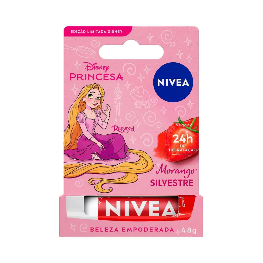 Hidratante Labial Nivea Lip Care Morango Rapunzel 4,8g