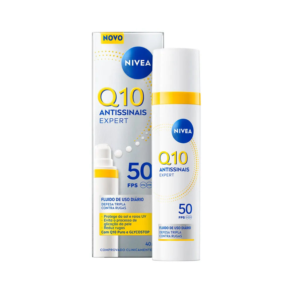 Fluido Antissinais Diário Nivea Q10 Glycostop FPS50 40ml