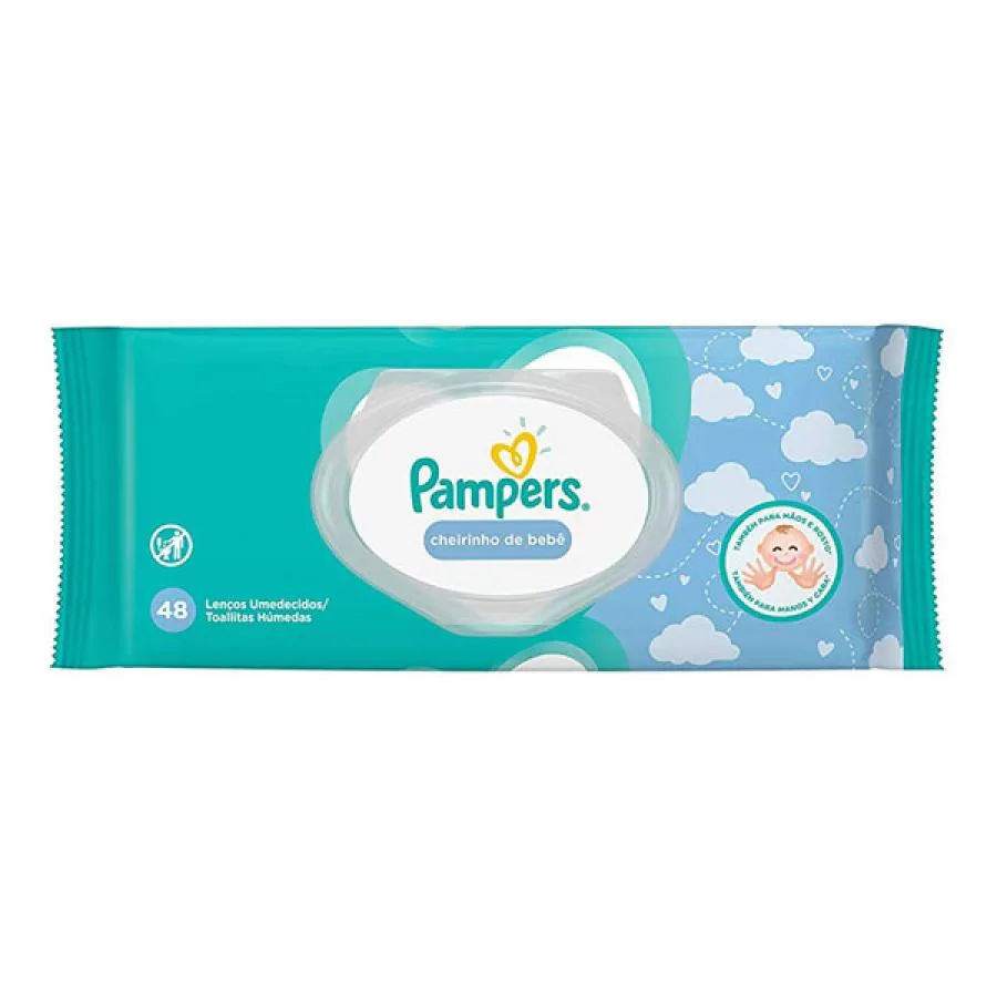 Lenços Umedecidos Pampers Cheirinho De Bebê 48 Unidades