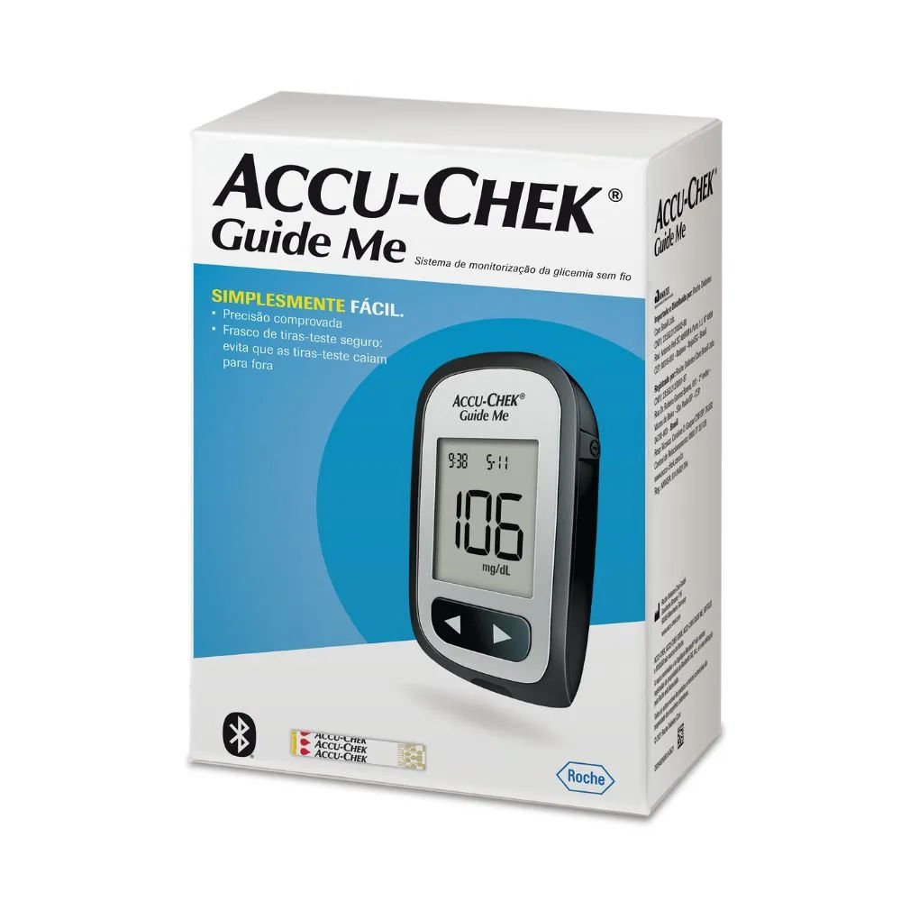 Kit Monitor de Glicemia Accu-Chek Guide Me com 10 Unidades Roche