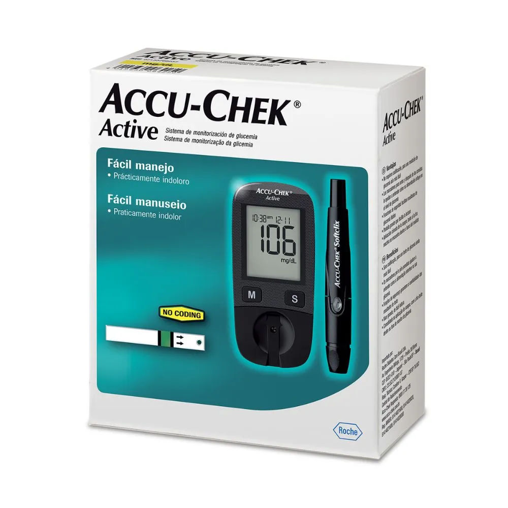 Kit Monitor de Glicemia Accu-Chek Active com 10 Tiras Roche