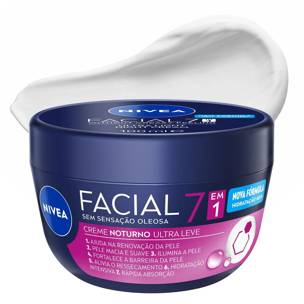 Creme Facial Noturno Nivea Ultraleve 7 em 1 100g