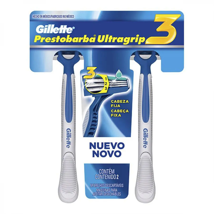 Aparelho Gillette Prestobarba Ultragrip 3 Com 2 Unidades