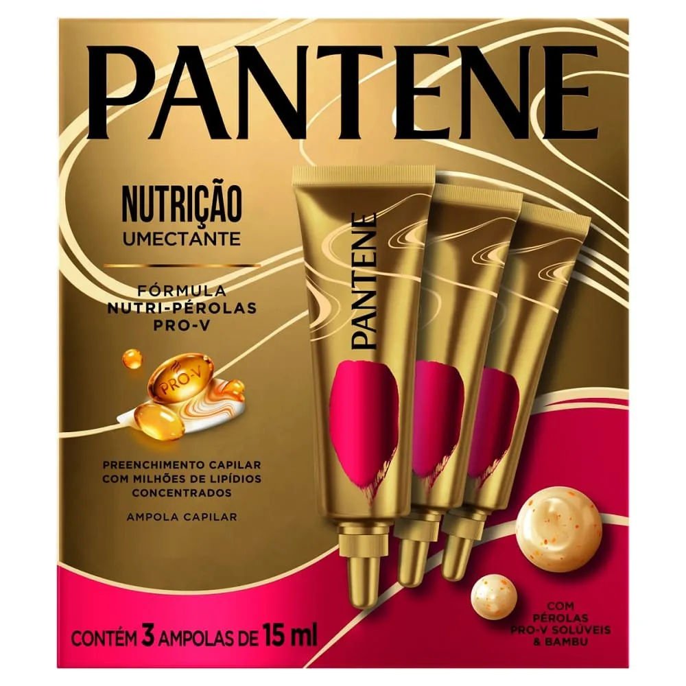 Ampola de Tratamento Capilar Pantene Nutrição Umectante 3 Unidades 15ml