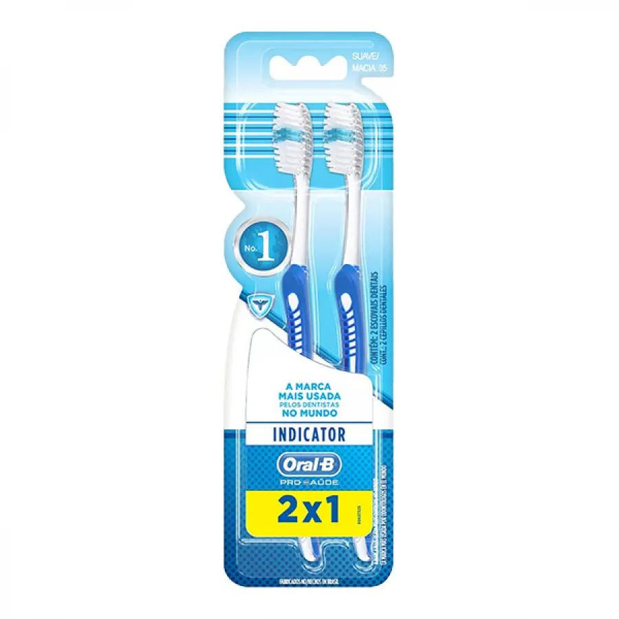 Escova Dental Oral-B Indicator Plus 35 2 Unidades