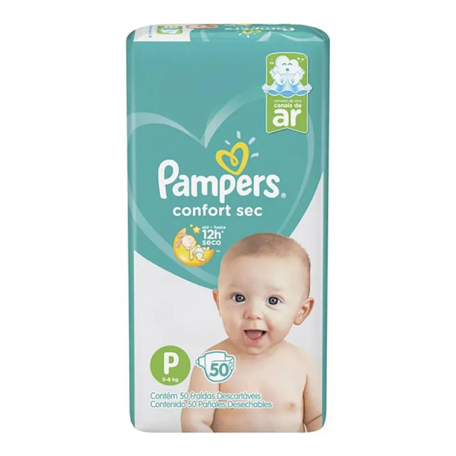 Fralda Pampers ConfortSec Mega P 50 Unidades