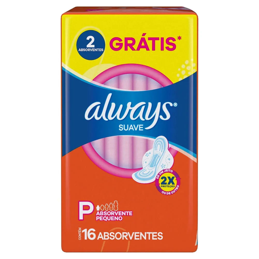 Absorvente Always Super Proteção Suave Com Abas 16 Unidades