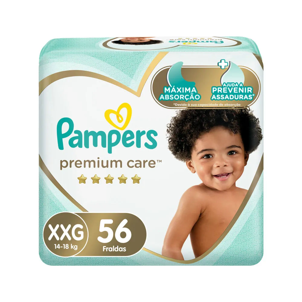 Fralda Pampers Premium Care Tamanho XXG 56 Unidades