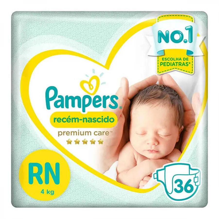 Fralda Pampers Premium Care RN 36 Unidades