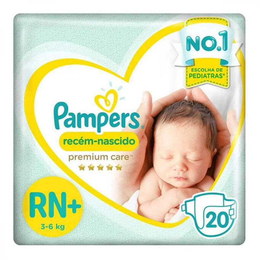 Fralda Pampers Premium Care RN 20 unidades 6kg