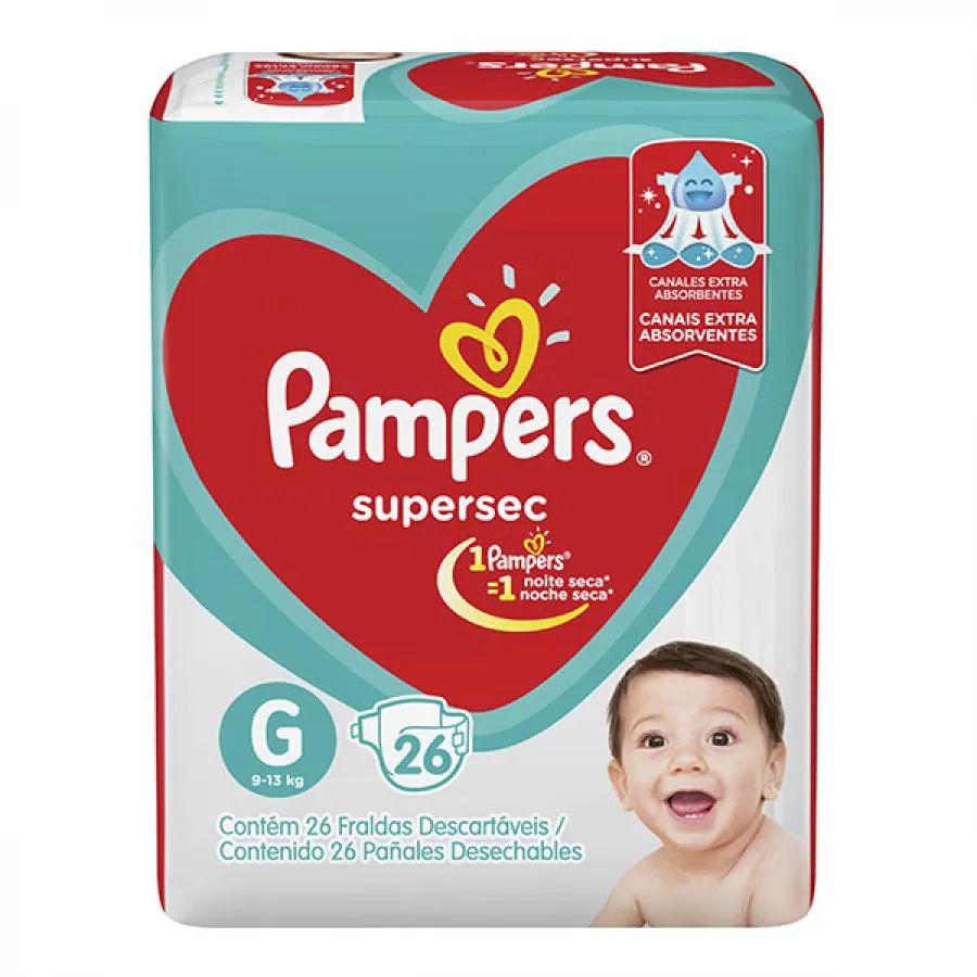 Fralda Pampers Supersec Tamanho G Com 26 Unidades