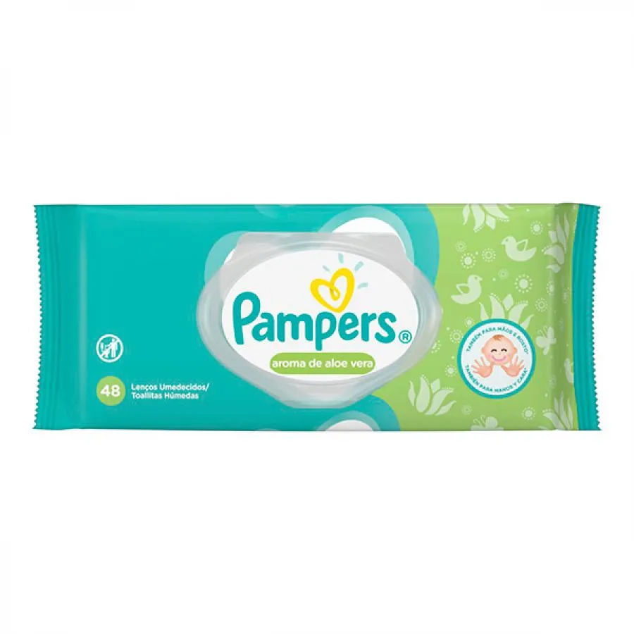 Lenços Umedecidos Pampers Aroma Aloe Vera 48 Unidades