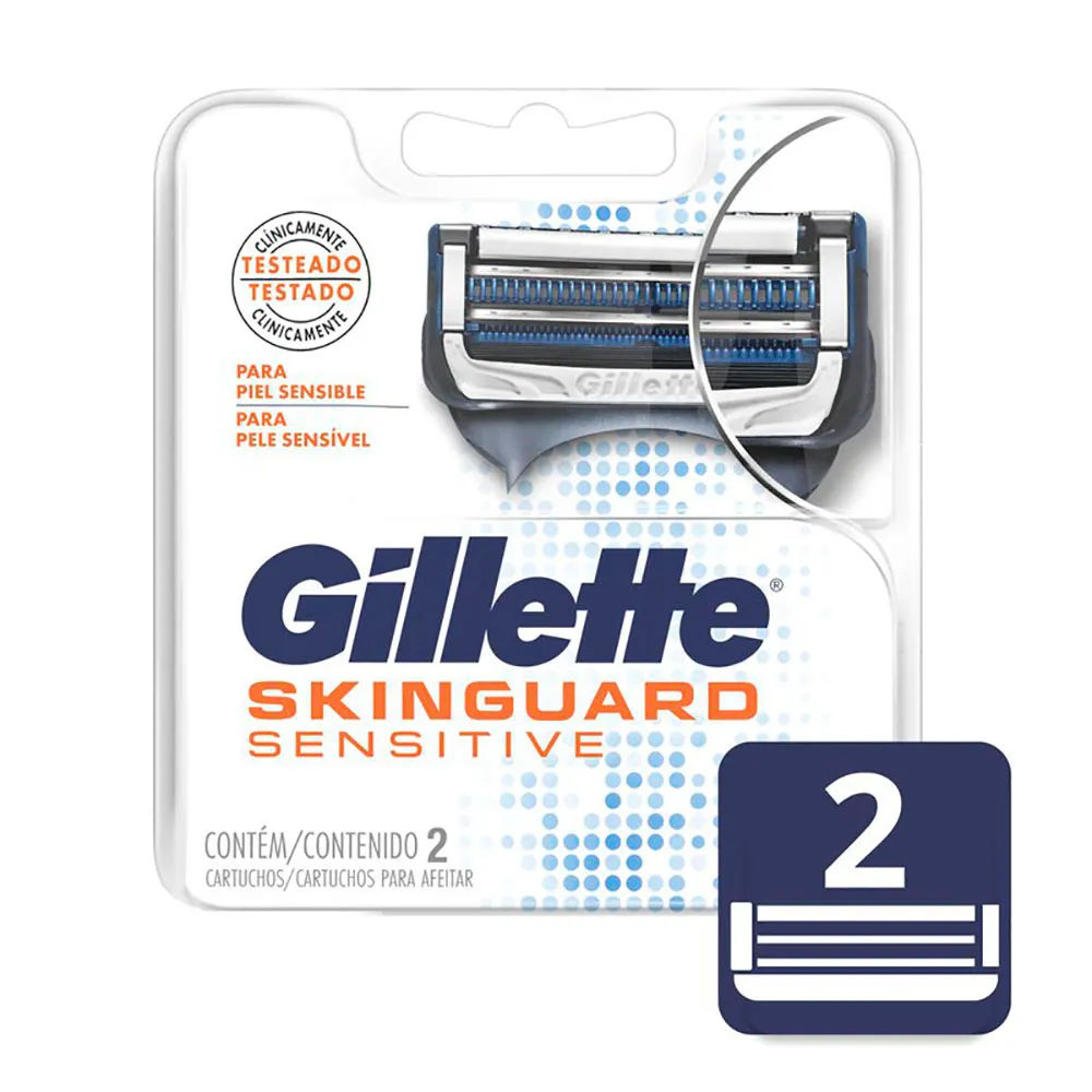 Lamina Gillette Skinguard Sensitive Com 2 Unidades