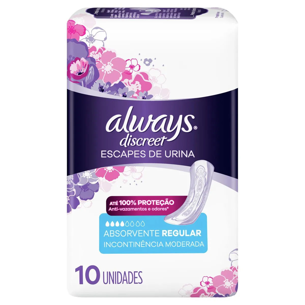 Absorvente Always Discreet Com 10 Incontinencia Moderada