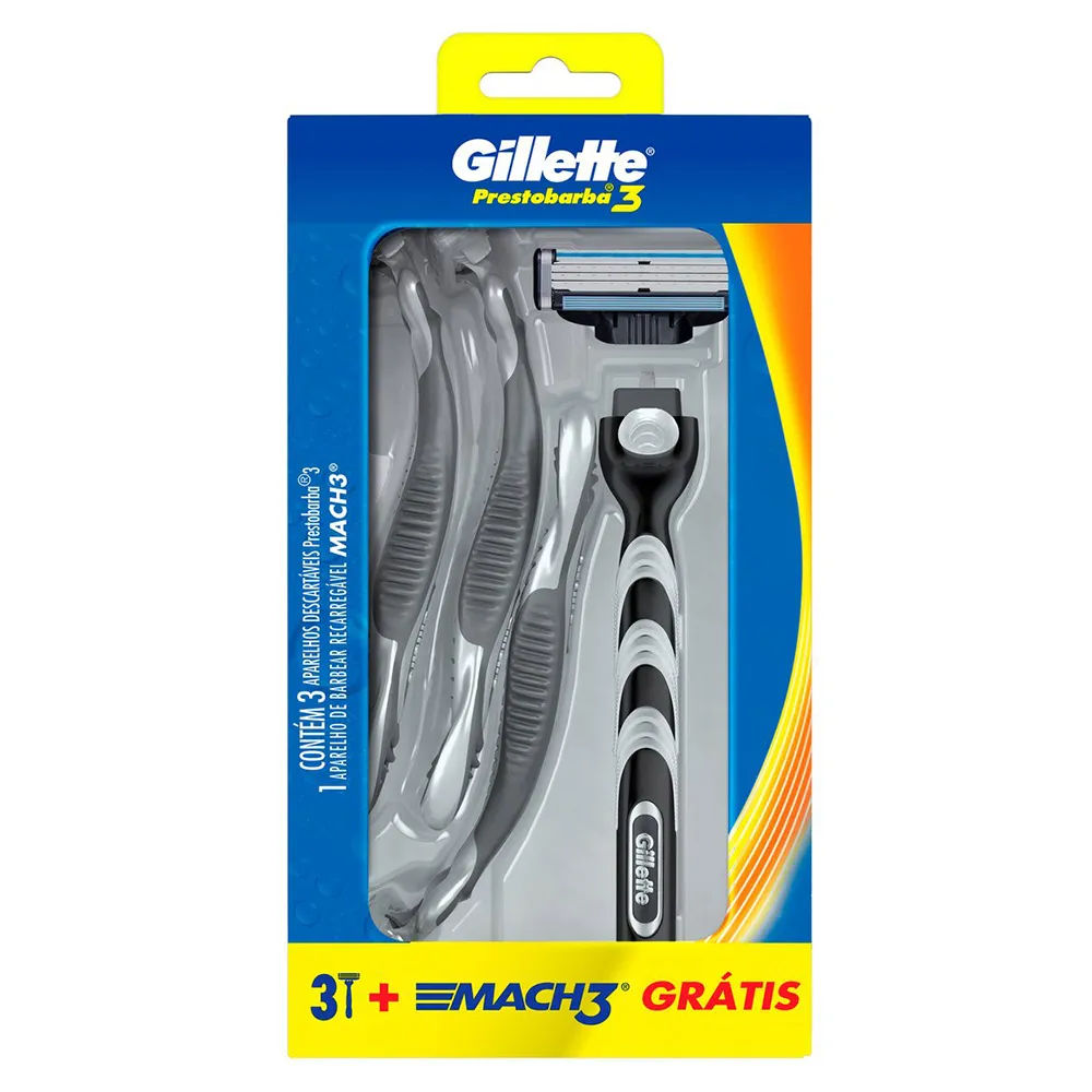 Aparelho Gillette Barbear Descartavel Com 3 Gratis Aparelho Recarregavel  Especial