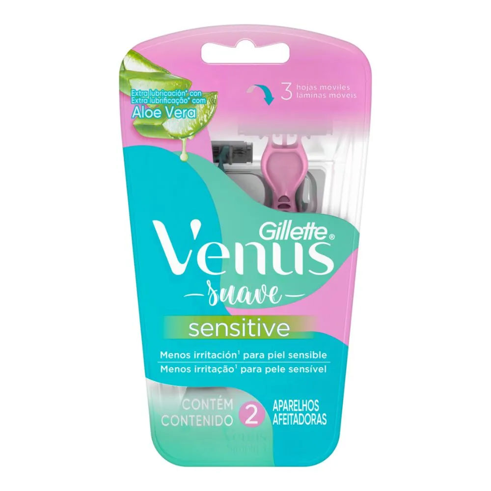 Aparelho de Depilação Gillette Venus Sensitive Suave 2 Unidades