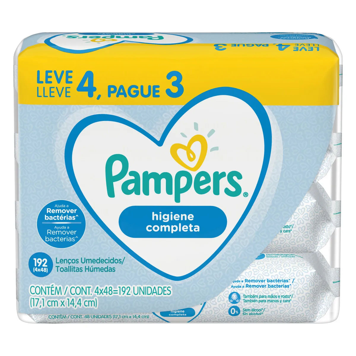 Lenços Umedecidos Pampers Higiene Complete Leve 4 Pague 3 192 Unidades