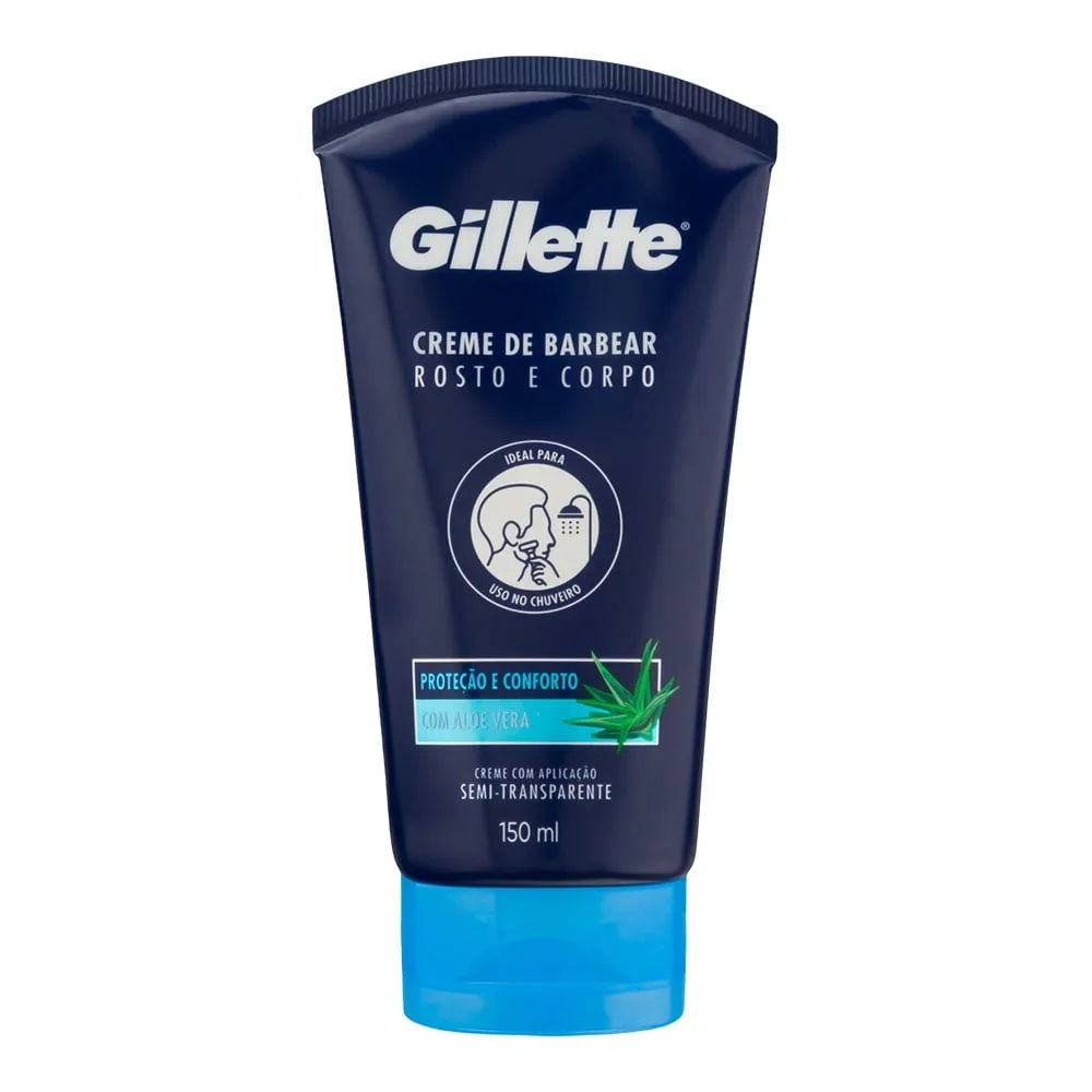 Creme para Barbear Gillette Corpo e Rosto Aloe Vera 150ml