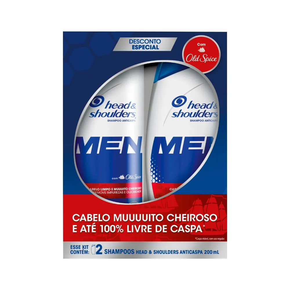 Shampoo Head Shoulders Men Com 2x200ml Old Especial
