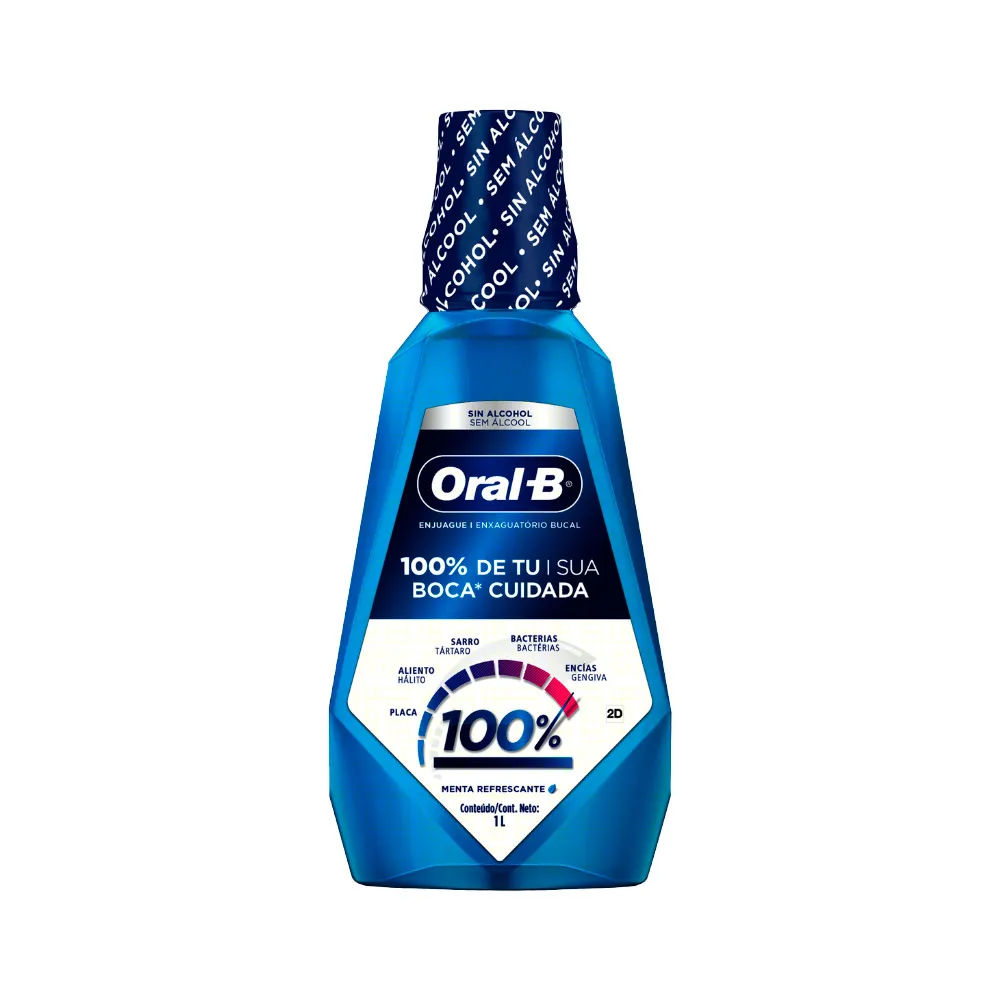 Enxaguante Bucal Oral-B Zero Álcool Menta Refrescante 1L