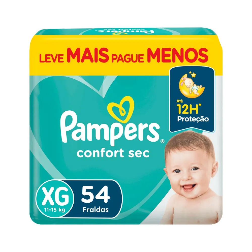 Fralda Pampers Confort Sec Xg Super 54 unidades