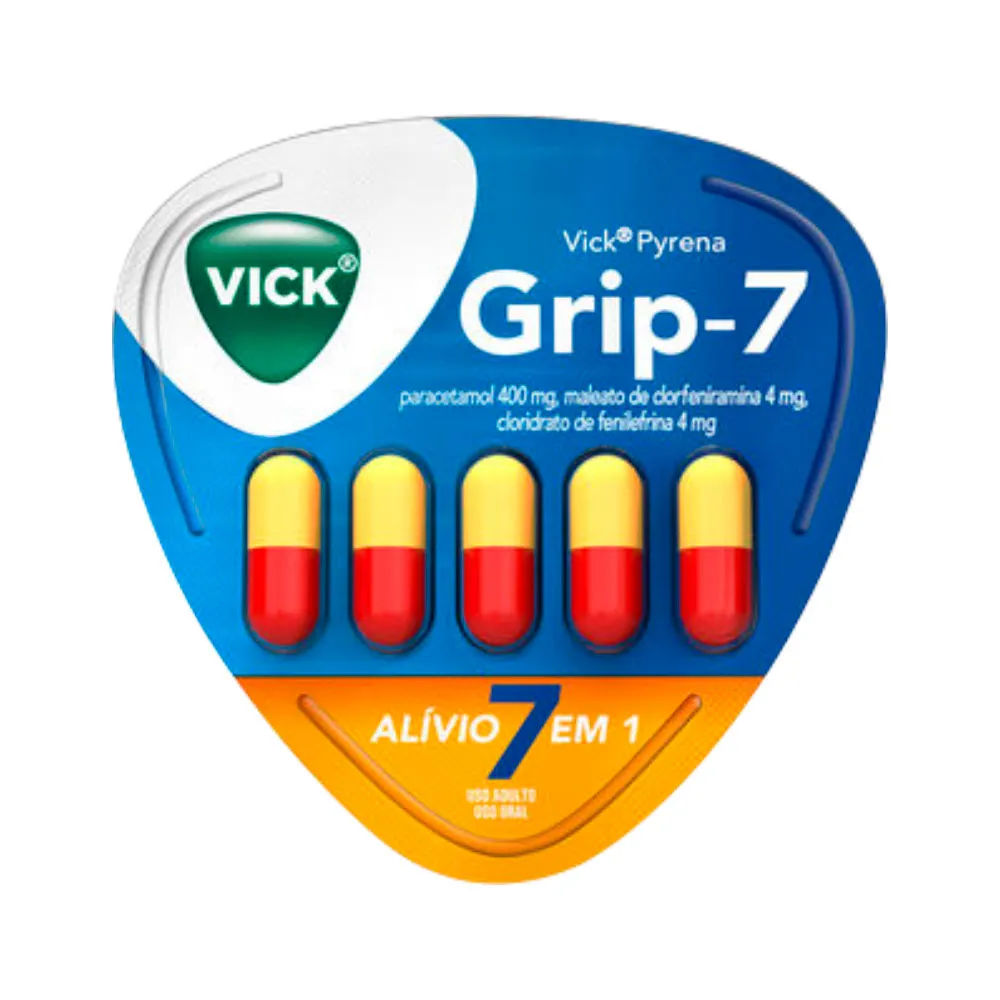 Vick Pyrena Grip-7 Gripe Com 5 Capsulas 400+4+4mg Resfriado