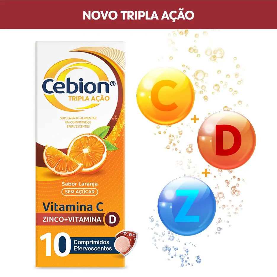Cebion Zinco + Vitamina D 1g + 10 + 10mg 10 Comprimidos Efervescentes Procter