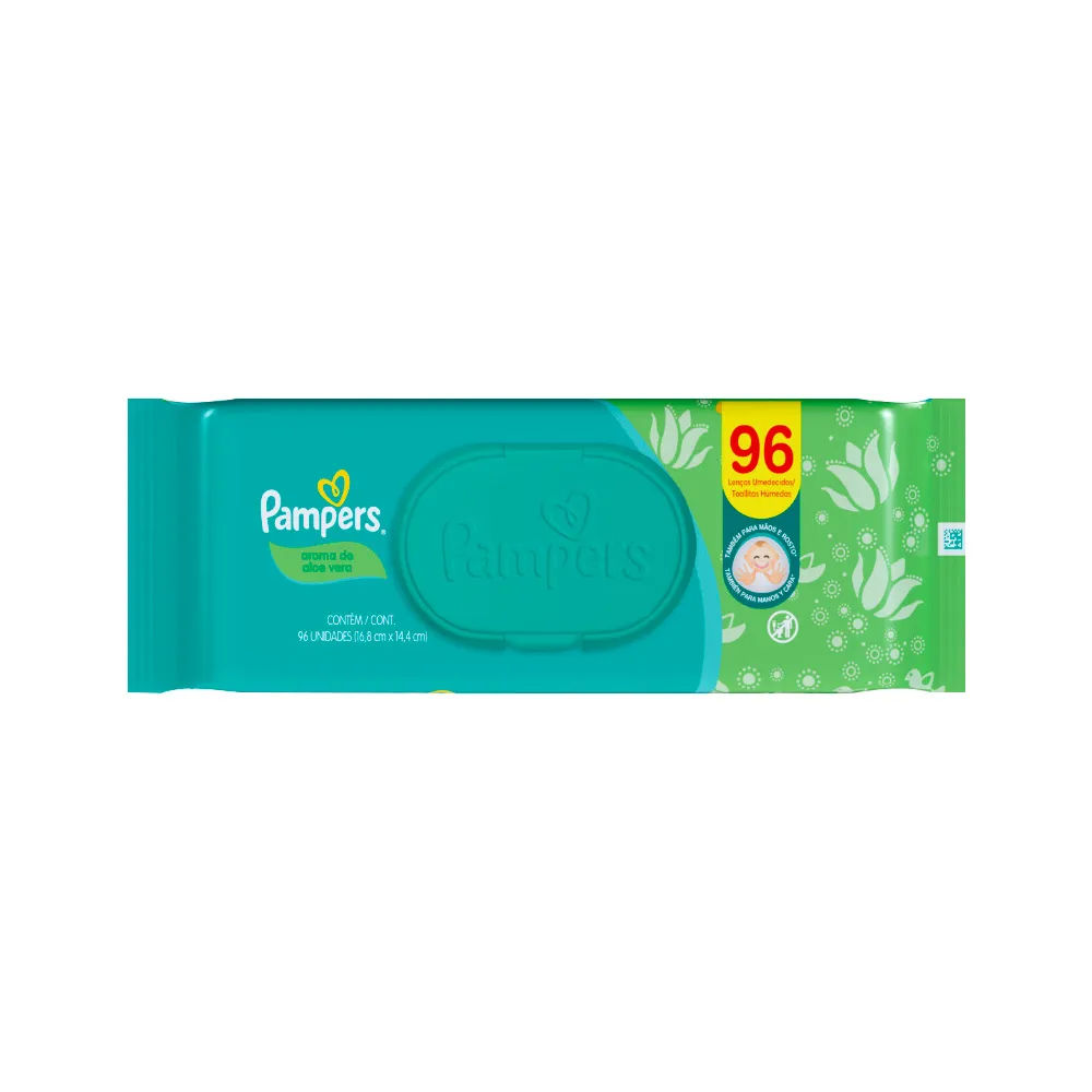 Lenco Umedecida Pampers Com 96 Aloe Vera
