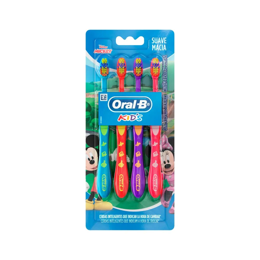 Escova Dental Oral-B Kids Macia 4 Unidades