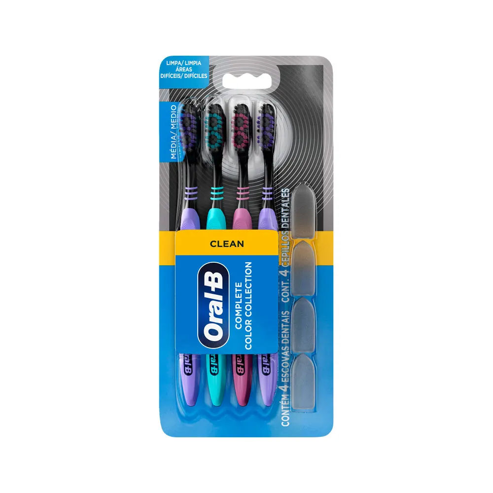 Escova Dental Oral-B Média Clean 4 Unidades