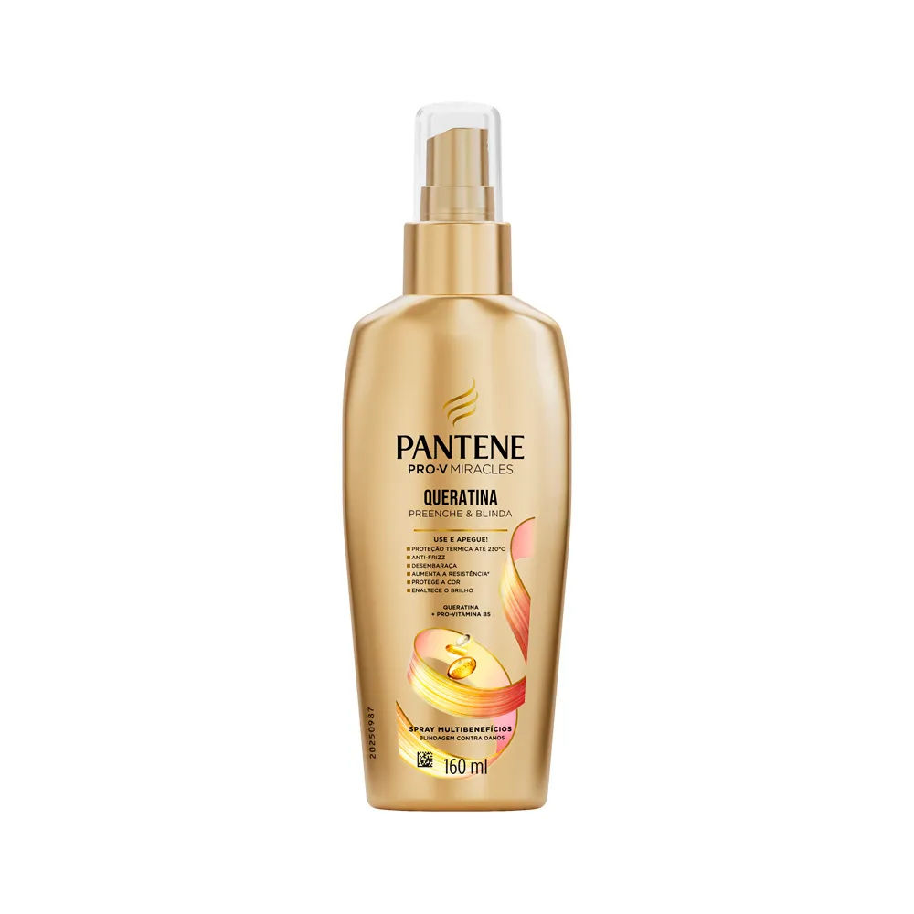 Frasco Spray Queratina Pantene Preenche & Blinda 160ml