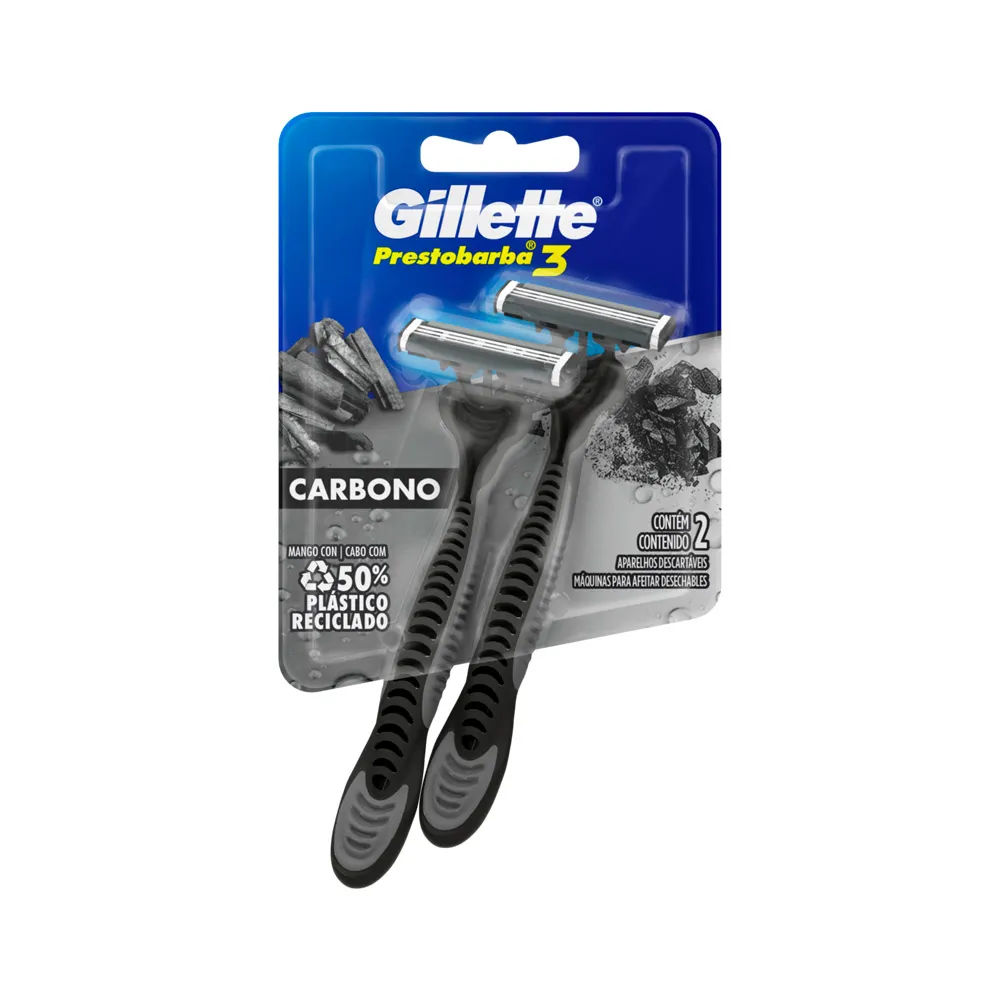 Aparelho Descartável Gillette Prestobarba3 Carbono 2 Unidades